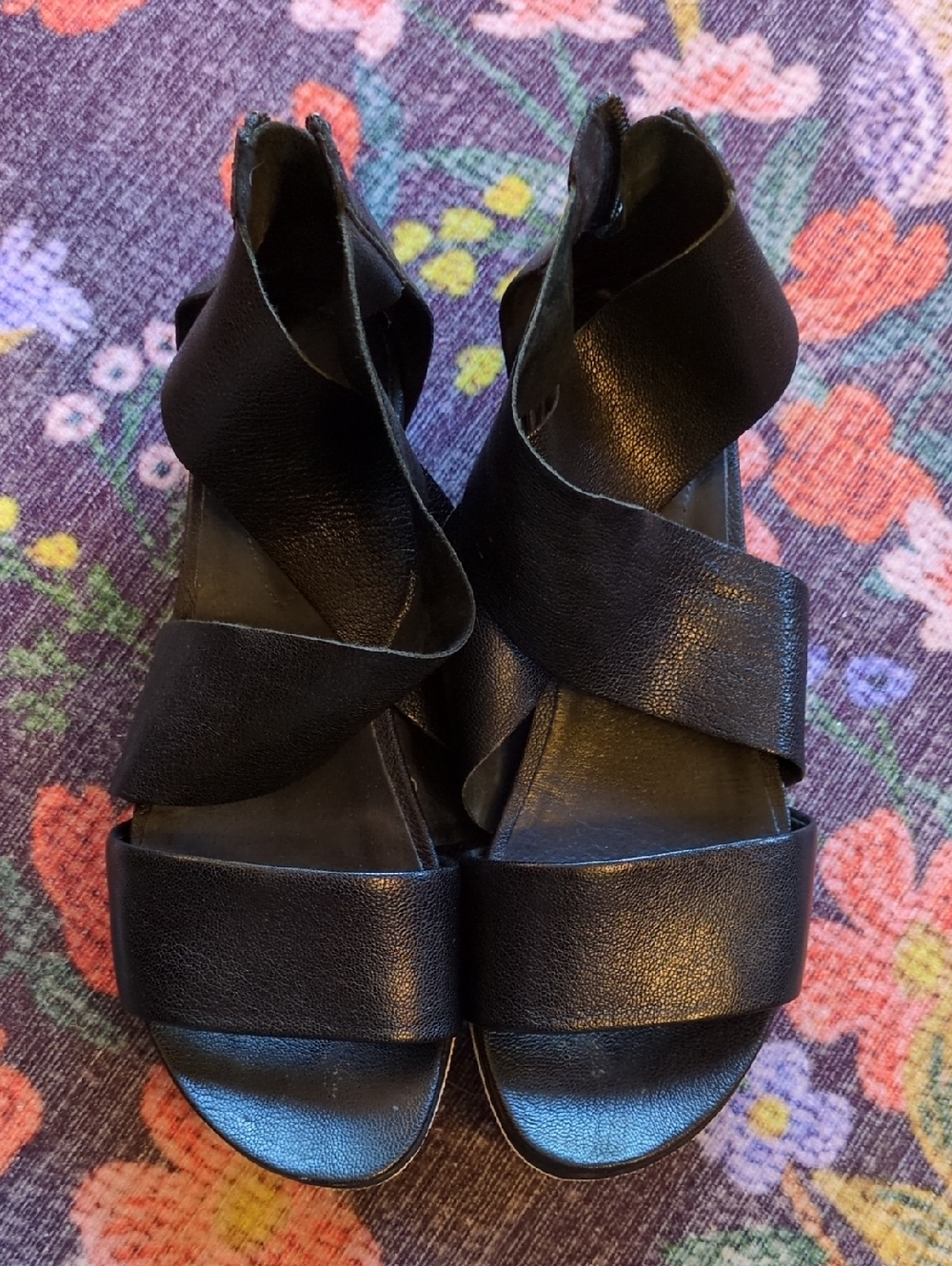 Eileen Fisher Leather Platform Sandals